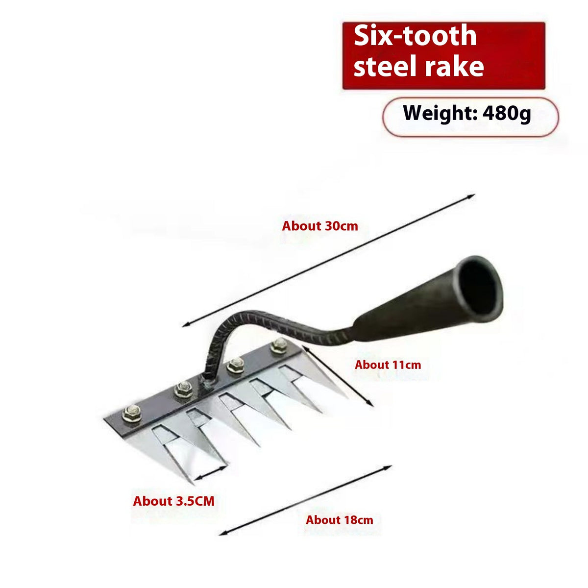 Thickened Weeding And Soil Turning Toothed Rake