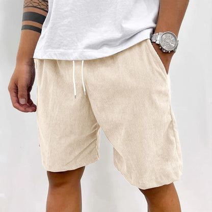 Men's Corduroy Shorts With Drawstring Fashion Pants
