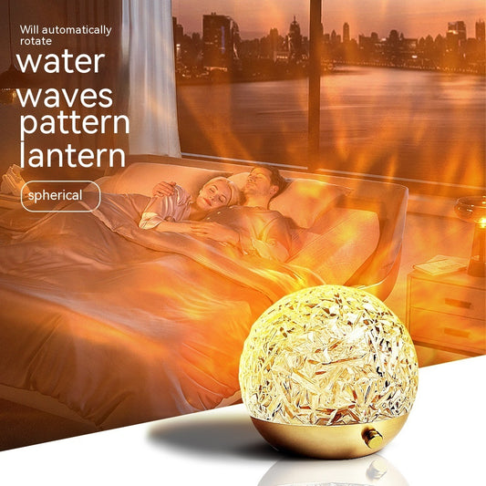 New Water Ripple Projector Night Light Crystal Mood Lamp Bedside