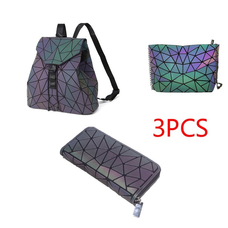 Luminous Makeup Bag Lattice Design Geometric Bag