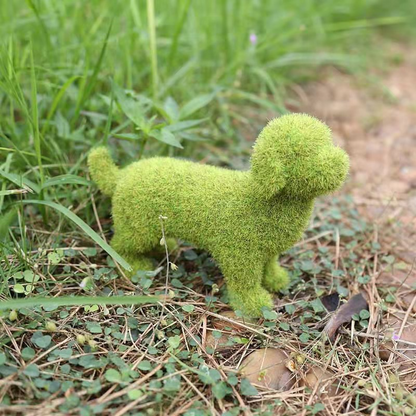 Decorative Peeing Dog in 4 Styles Green Artificial