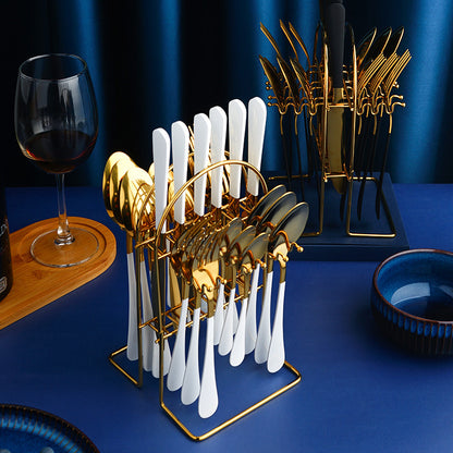 Gold Dinnerware Set Stainless Steel Tableware Set