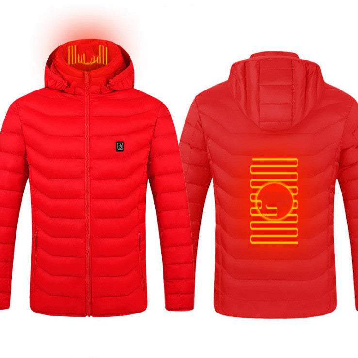 Winter Heated Jacket USB Electric Cotton Coat Zip-up Heater