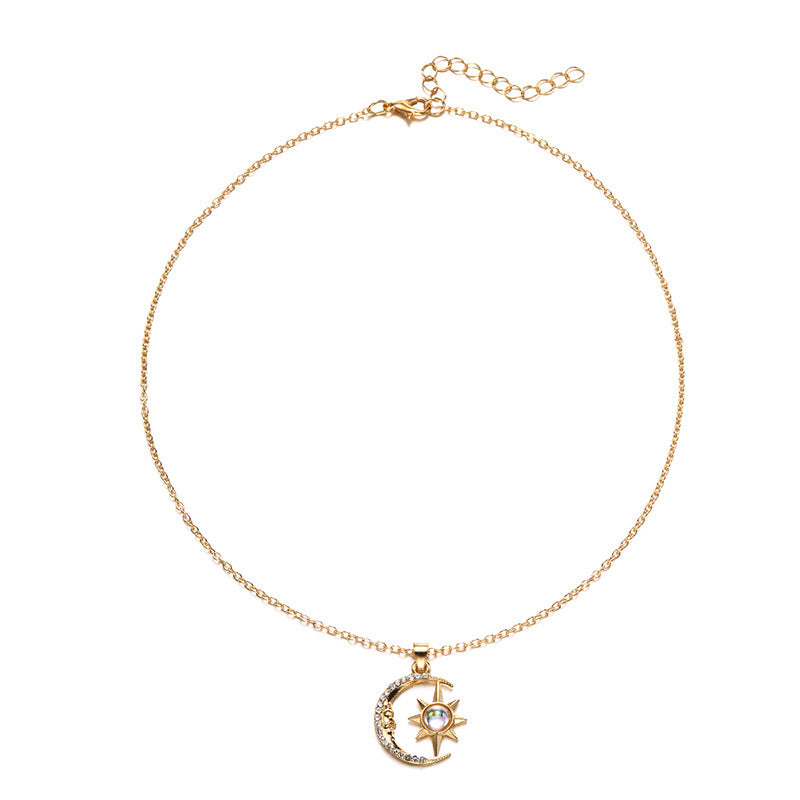 Fashion Jewelry Fashion Moon Star Zircon Pendant