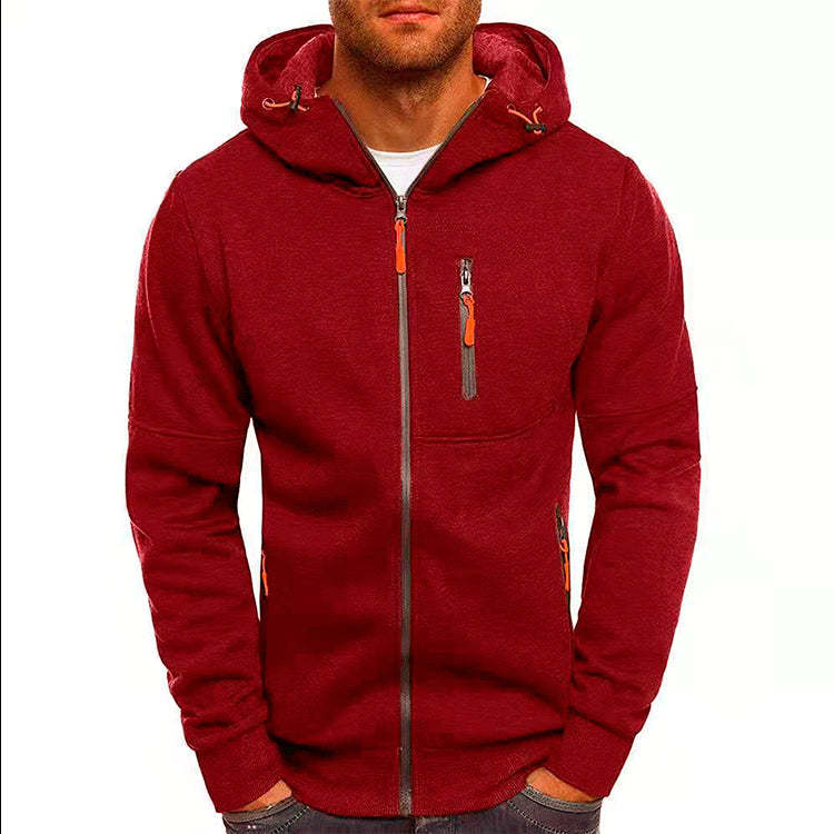 Men's Casual Zipper Hooded Sweater Fitness Jackets Cardigan