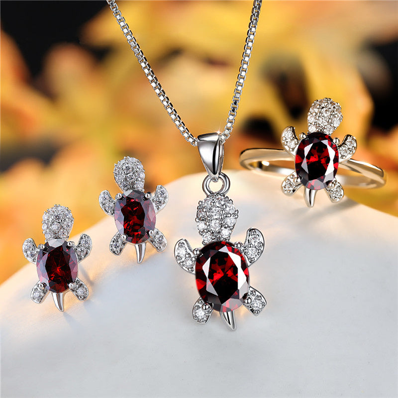 Fashion Oval Zircon Pendant Turtle Shape Necklaces