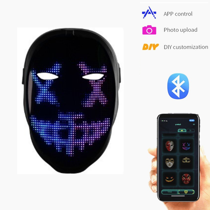 Mobile APP Control Luminous LED Mask Face Mask Full Color Display Custom Holiday Party