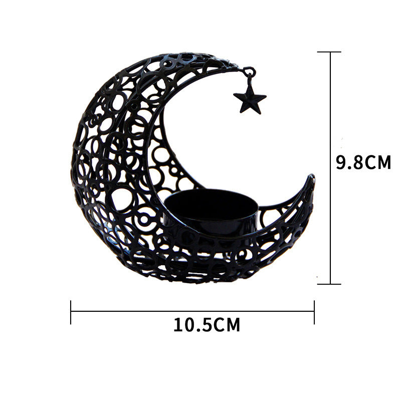 Light Luxury Crescent Moon Star Moon Black Gold Metal