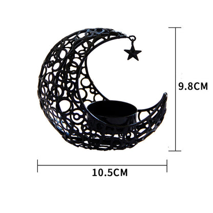 Light Luxury Crescent Moon Star Moon Black Gold Metal