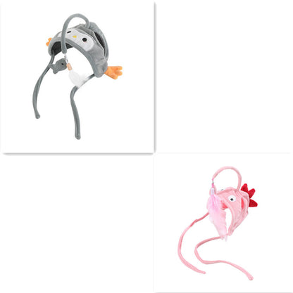 New Head Wearing Feather Funny Cat Stick