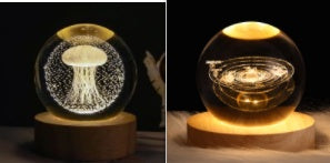 Luminous Starry Sky And Planets Moon Moon Crystal Ball Lamp
