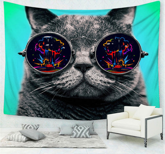 Cute Cat Tapestry Living Room House Decoration Tapestry Wall Hanging Room Decor Aesthetic