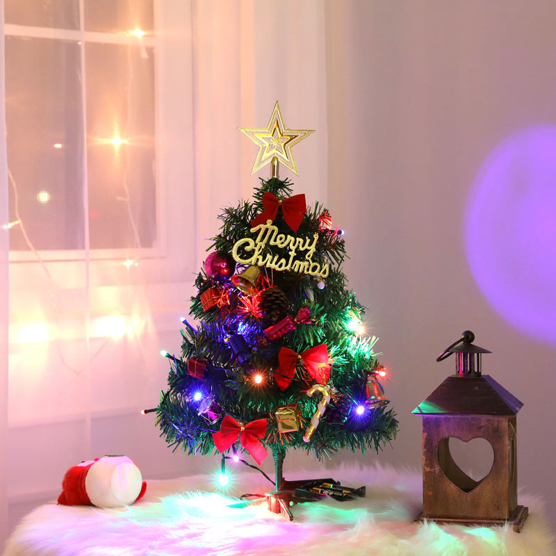 Mini Christmas Tree With Lights Small Accessories Bow Bells Decorations