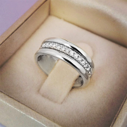 Simple Golden Sliver Rhinestones Ring Fashion