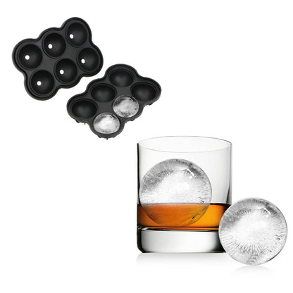 Large Ice Cube Maker Silicone Mold 6 Cell Big Sphere Ice Ball Tray