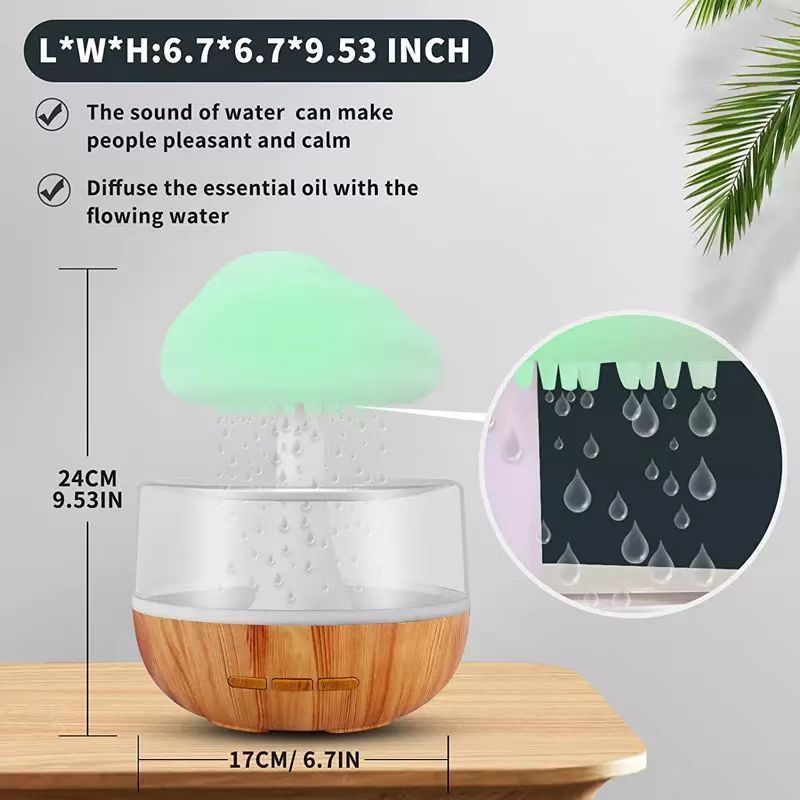 2-in-1 Desk Humidifier Rain Cloud Aromatherapy Essential Oil