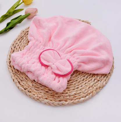 High Density Coral Fleece Microfiber Shower Cap