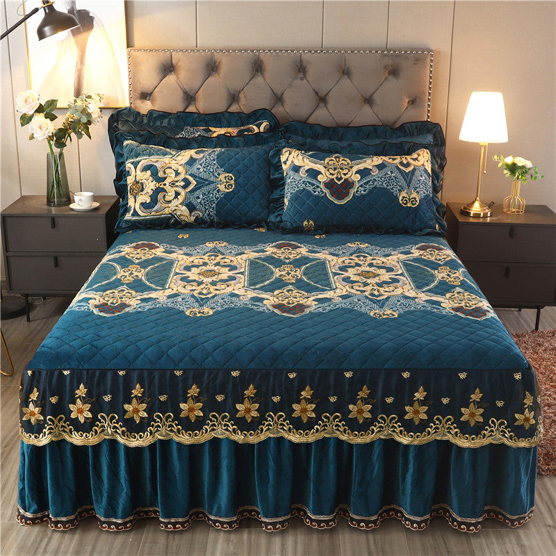 Single Piece Short Plush Bed Cover Bed