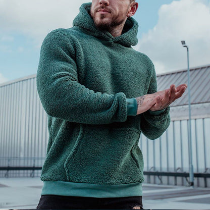 Men's Plush Hoodies Sweatshirt With Big Pocket Fashion