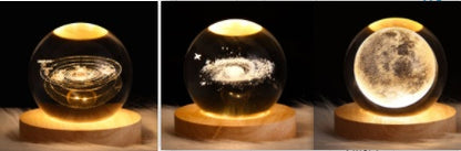 Luminous Starry Sky And Planets Moon Moon Crystal Ball Lamp