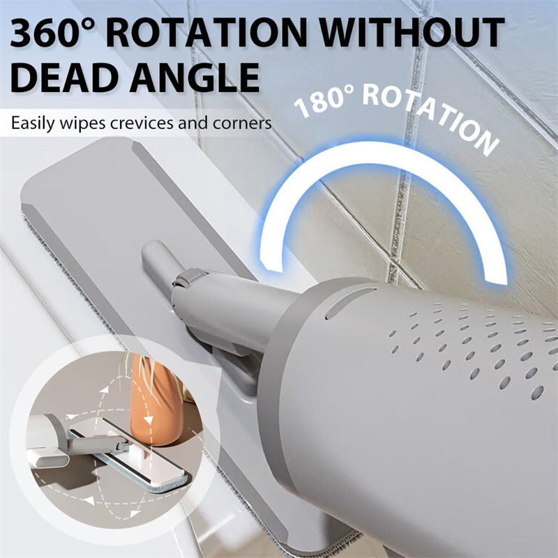 Rotatable Self-Squeeze Mini Mop With Crevice Brush Hand Wash-Free