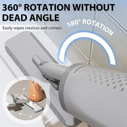 Rotatable Self-Squeeze Mini Mop With Crevice Brush Hand Wash-Free