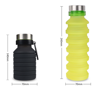 Large capacity 550ml outdoor sports bottle Mountaineering travel portable silicone folding cup