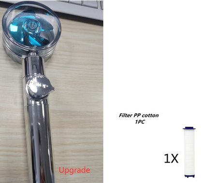 New Turbo Propeller Shower Head Water Saving High Pressure