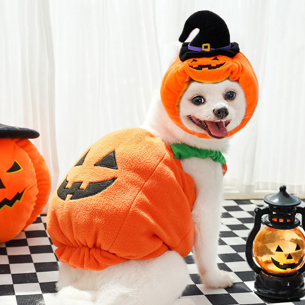 Halloween Pumpkin Vest For Dogs Cats Festive Pet Costume Harness