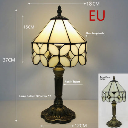 Lamp Bedroom Bedside Lamp Retro Bar Yellow Glass Lamp Resin Base Table Lamps