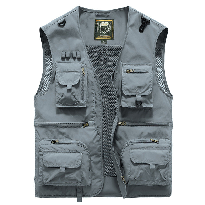 14 Pockets Summer New Men US Tactical Hiking Fishing Vest