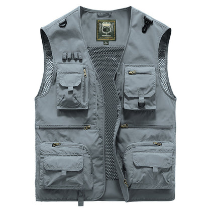 14 Pockets Summer New Men US Tactical Hiking Fishing Vest