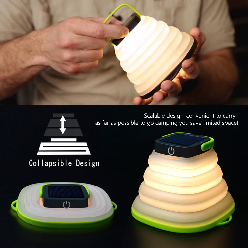 Collapsible Camping Light IP68 Waterproof Solar Foldable Lantern Solar