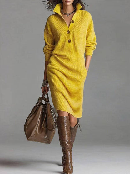 Long-sleeved Sweater Dress Fashion Warm Stand-up Collar