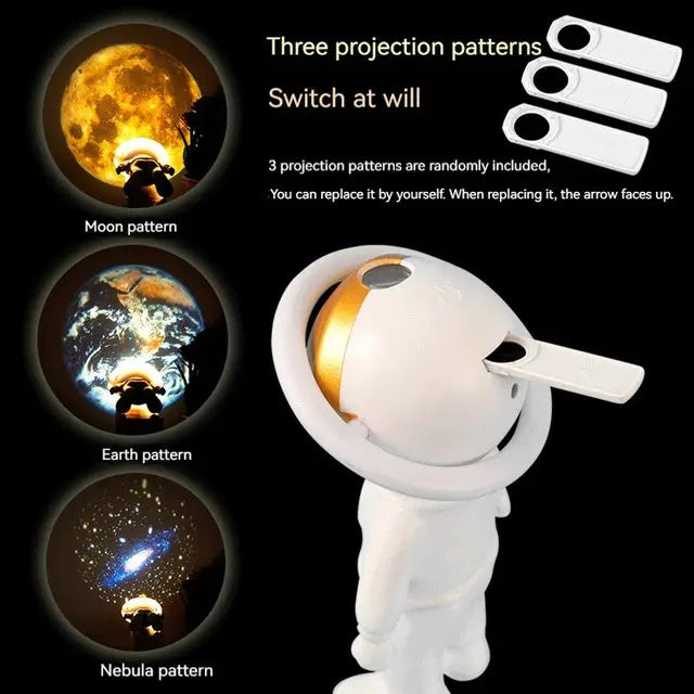 2024 New Astronaut Star Projector Lamp Ins Touch Usb Charging Night Light
