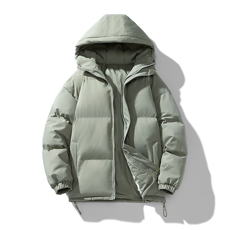 Men's Hoodie Coat Winter Fashion Solid ZIp-up Thickened Jacket