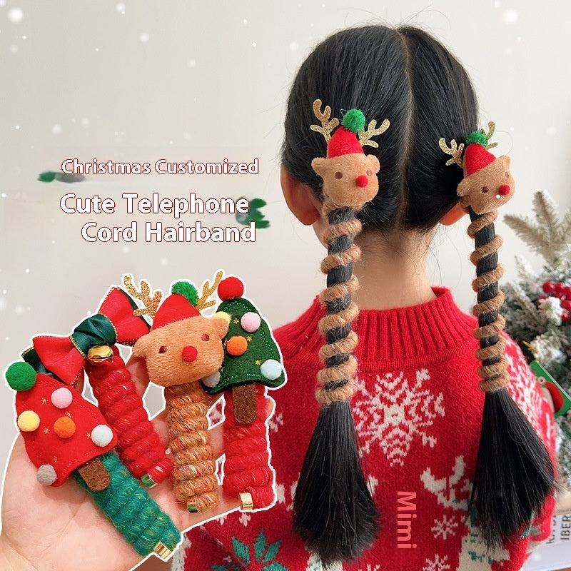 Cute Girls Elastic Rubber Band Christmas Headwear