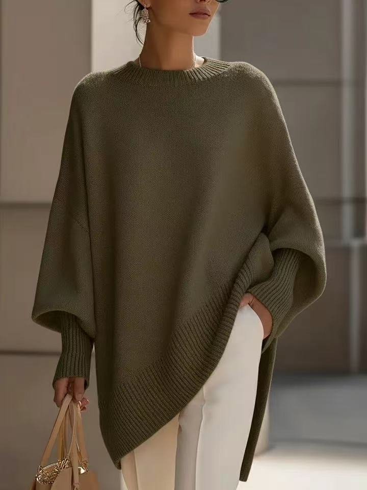 Thick Round Neck Women's Loose All-matching Knitted Pullover Sweater