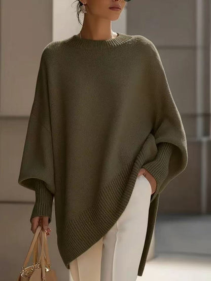 Thick Round Neck Women's Loose All-matching Knitted Pullover Sweater
