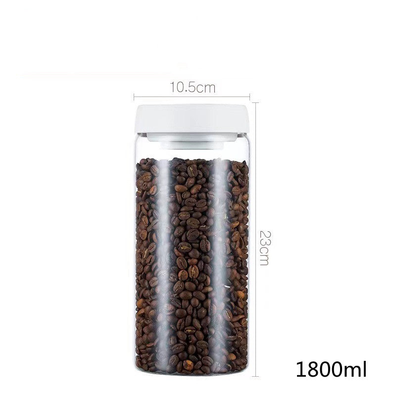 Vacuum Sealed Jug Set Black Coffee Beans Glass Airtight
