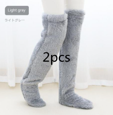 Over Knee High Fuzzy Long Socks Winter Warm Cold Leg Knee Joint