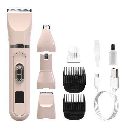 Multifunctional Four In One LCD Display Electric Hair Clipper