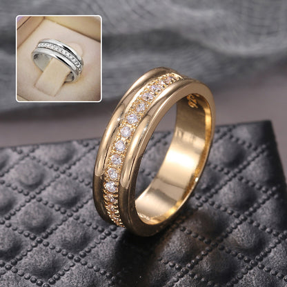Simple Golden Sliver Rhinestones Ring Fashion