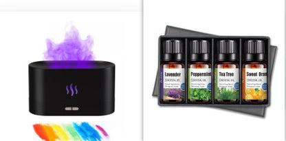 Aroma Diffuser With Flame Light Mist Humidifier Aromatherapy