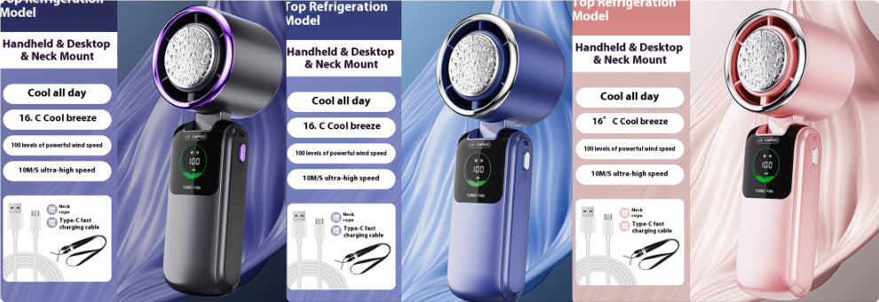 New Ice Pack High-Speed Handheld Electric Fan