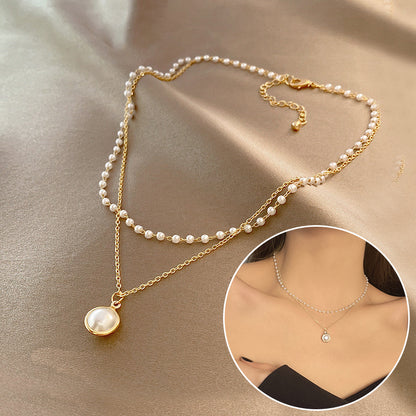 Summer Double-layer Pearls Necklace INS