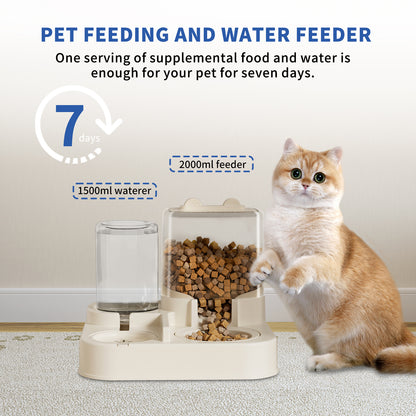 Transparent And Visible Pet Feeding And Drinking Dispenser