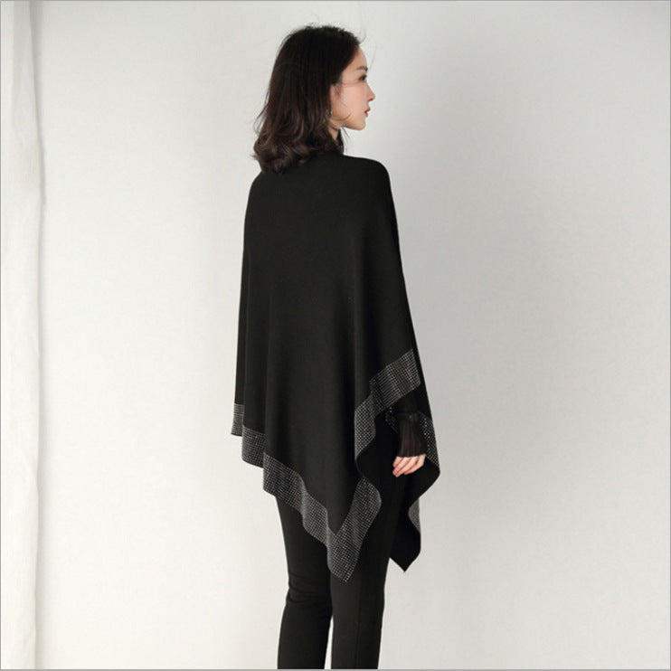 Temperament Knitted Shawl Retro Cloak Spring And Autumn Bat Shirt Jacket