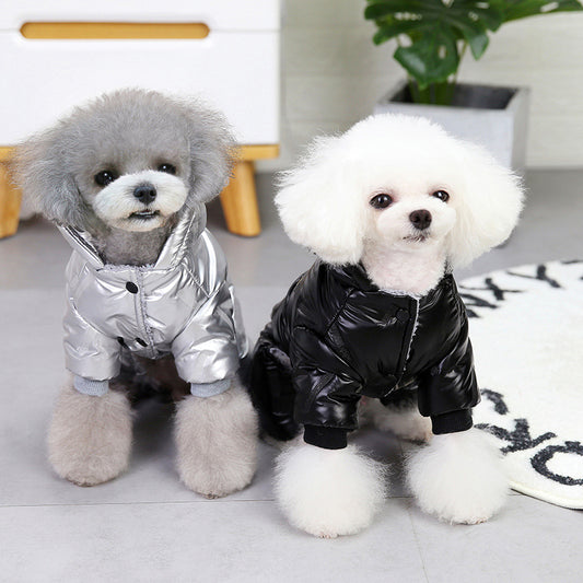 Pet Dog Clothes Small Winter Thickened Embossed Four Legs