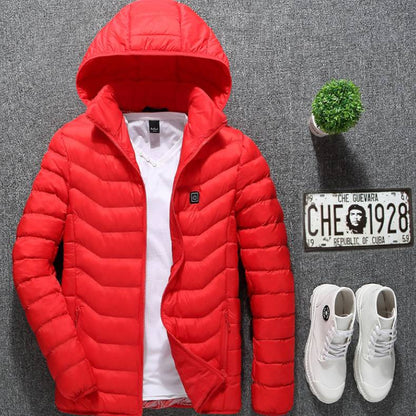 Winter Heated Jacket USB Electric Cotton Coat Zip-up Heater